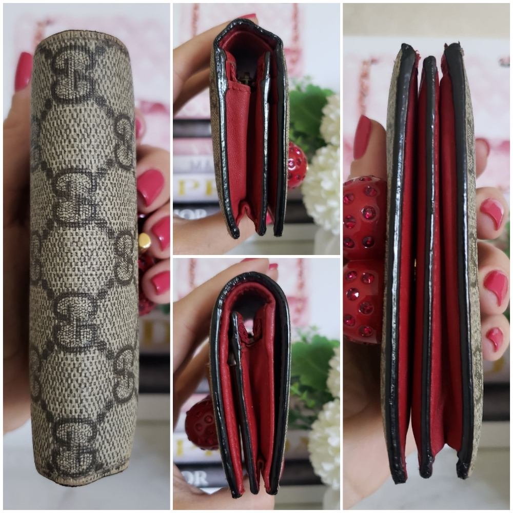 **SOLD** Authentic Pre-owned Gucci Supreme Cherries Compact Wallet - Picture 8 of 12